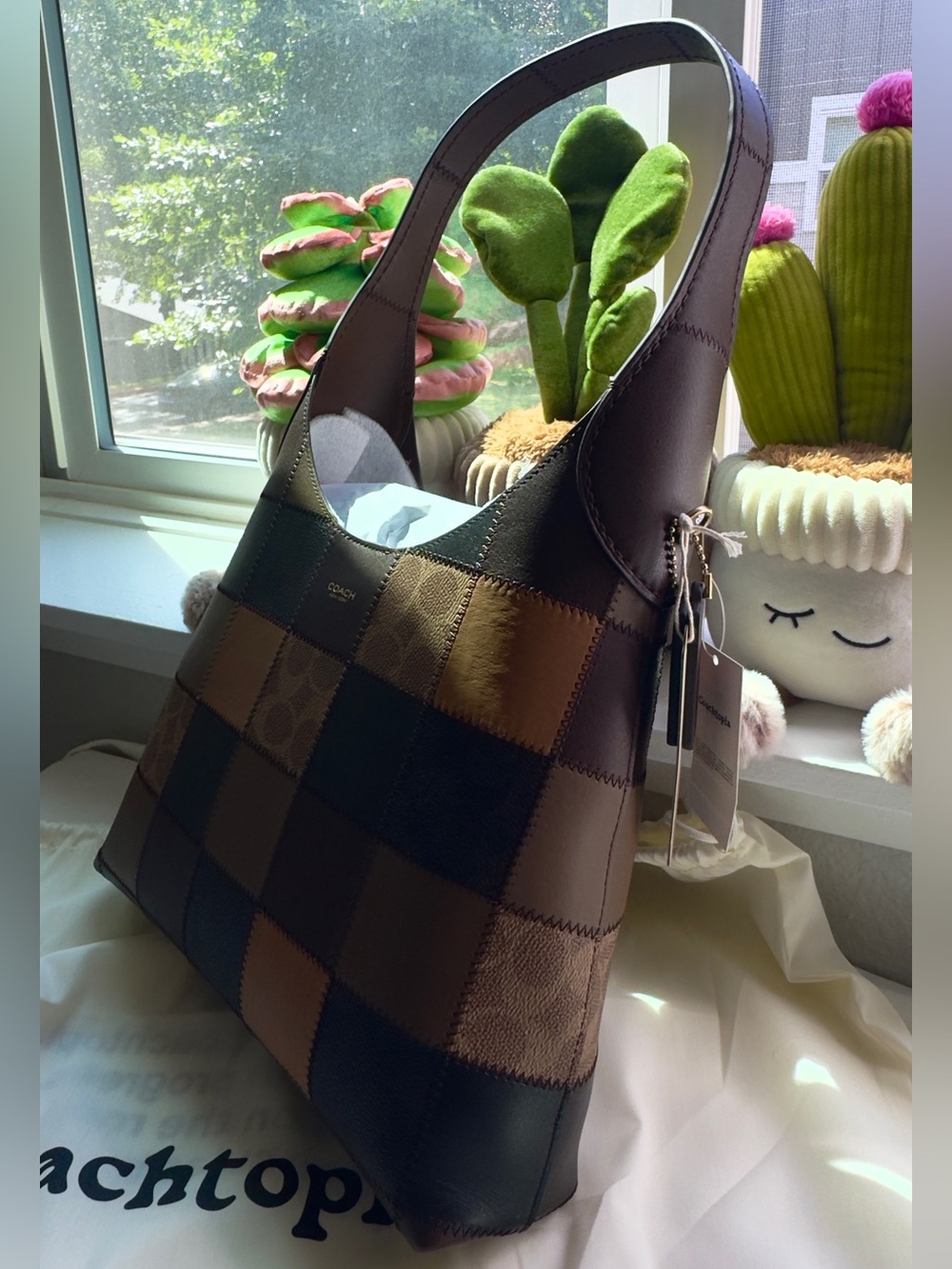 NWT 🤎 Coachtopia Alter/Ego Brooklyn Shoulder Bag 28 Patchwork Leather - Picture 2 of 10